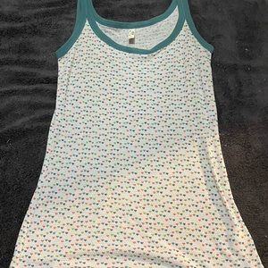 Old Navy Blue Heart Long Tank Top